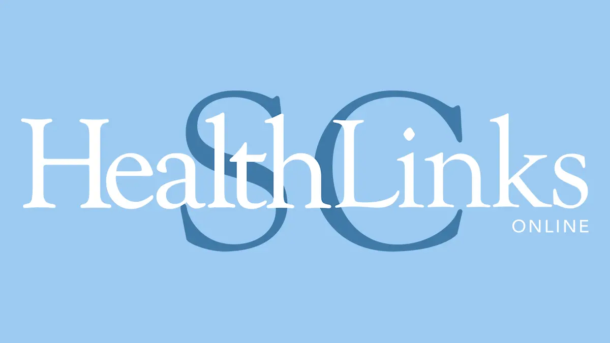 HealthLinks SC logo, blue background.