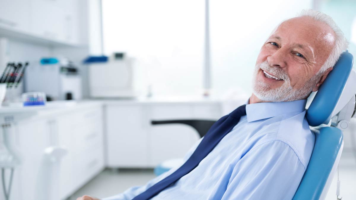 Patient in a dentist's chair