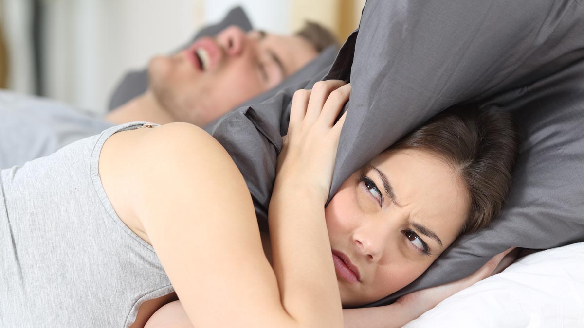 A husband snores while his wife tried to sleep ... airway health