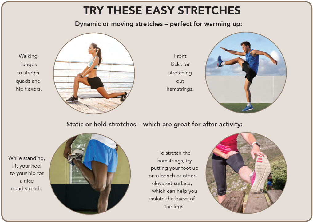 Try these easy stretches. Perfect for warming up.