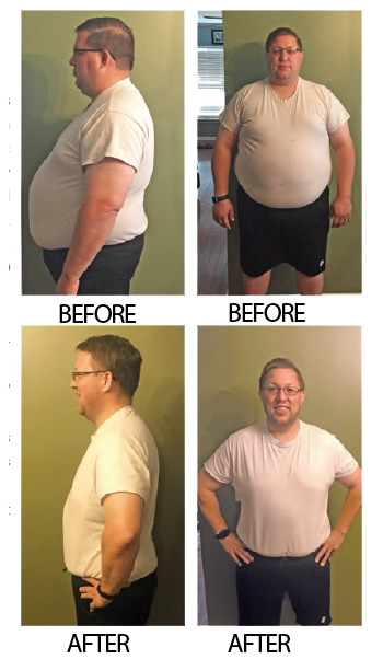 Dan Caskie before and after weight loss photos. If you fail today, start again tomorrow.