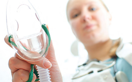 a dental patient getting sedation by gas