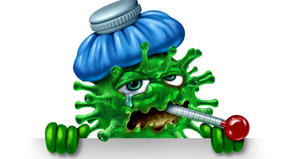 Graphic of the ugly flu bug for the article Warding off the Flu