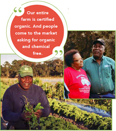 Our entire farm is certified organic. and people come to the market asking for organic and chemical free.