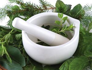 mortar and pestle for grinding ingredients