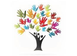 Volunteers - helping hands tree