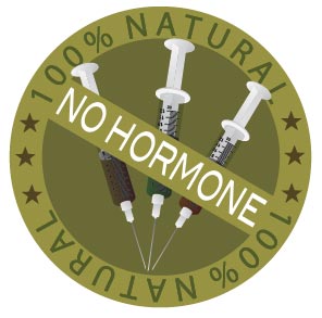 100% Natrual. No Hormone. Product badge