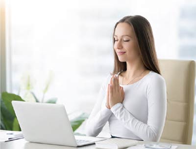 A woman relaxing