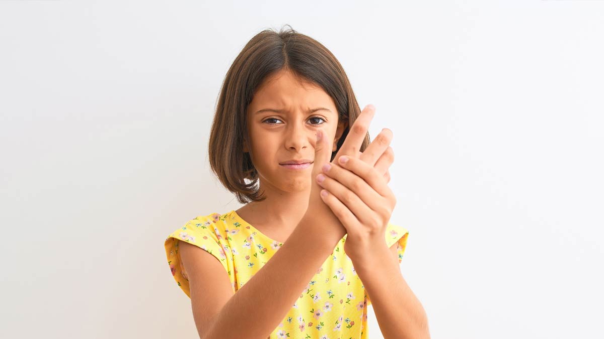 A young girl with arthritis.