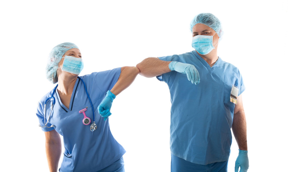 Primary care doctors wearing PPE during pandemic