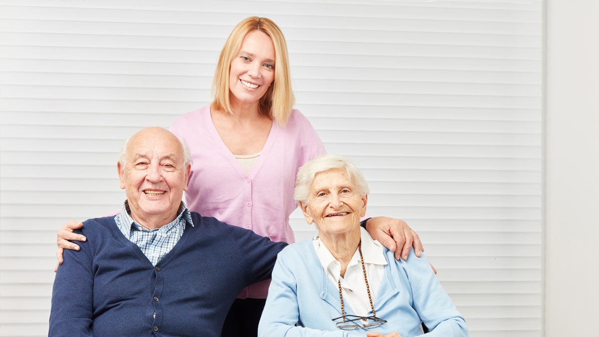 A home care caregiver in her client's home.