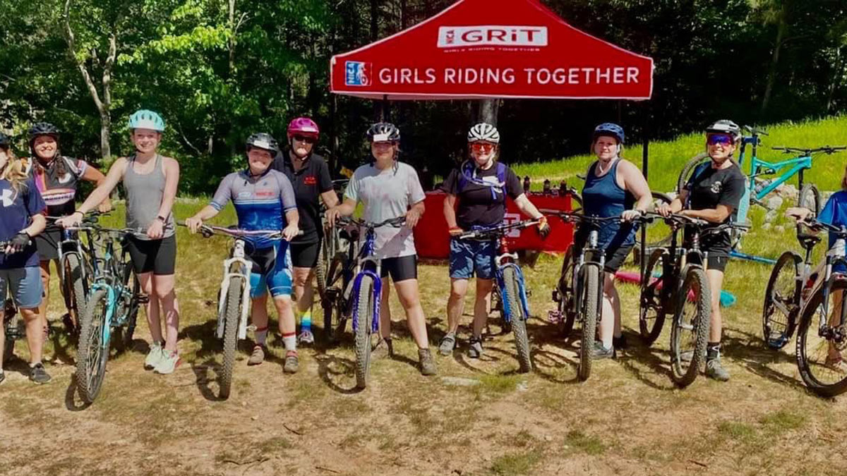 Girls mountain biking program called Girls Riding Together (GRiT)