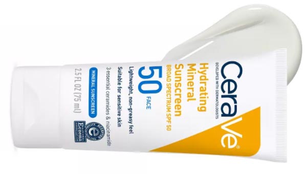 CERAVE HYDRATING MINERAL FACE SUNSCREEN LOTION