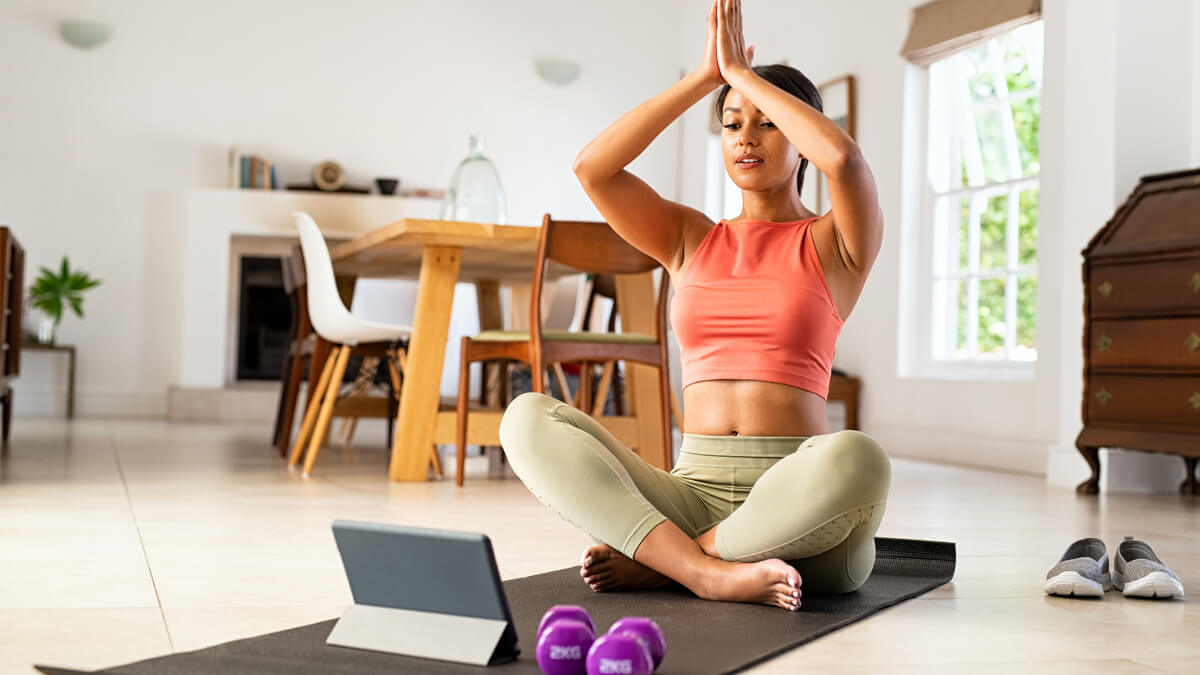 A woman doing low impact exercise.