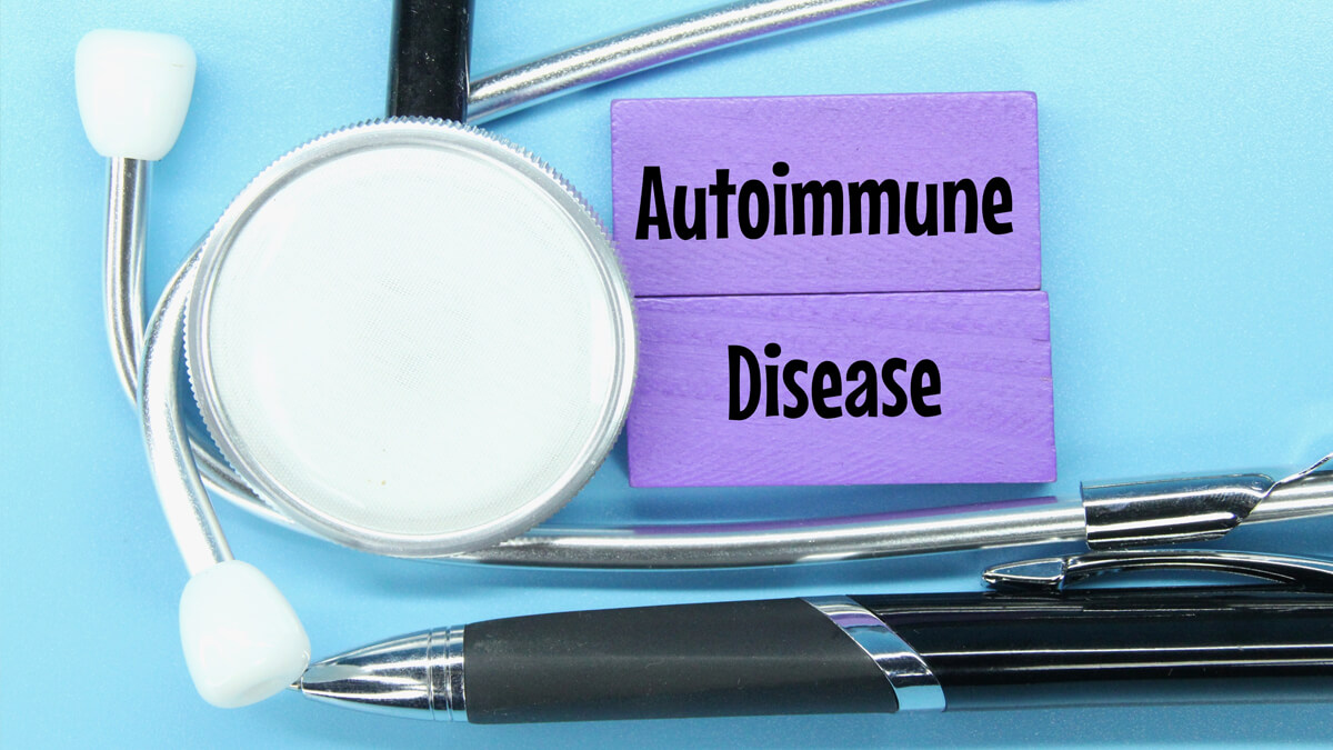 graphic of stethoscope w/ autoimmune disease