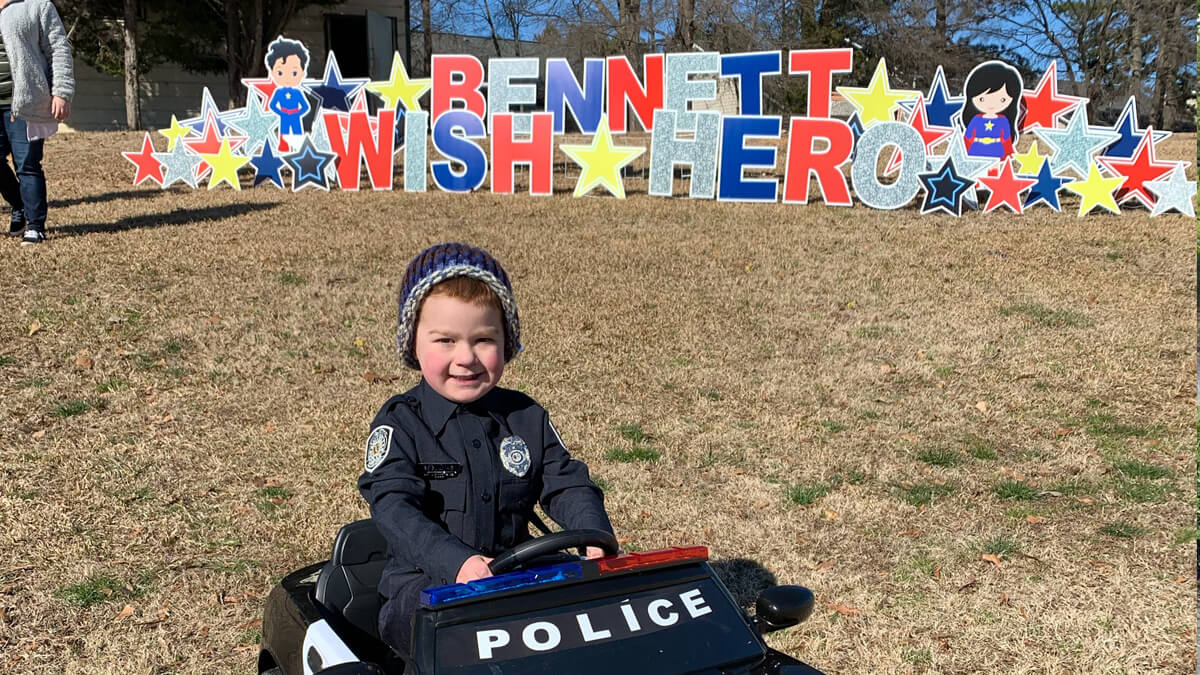 A child getting their wish come true from Make A Wish Foundation