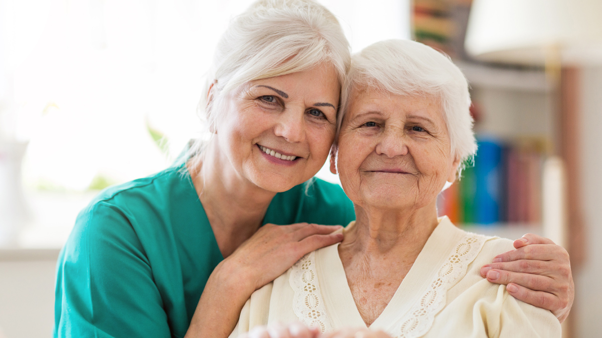 Picture of two older women embracing