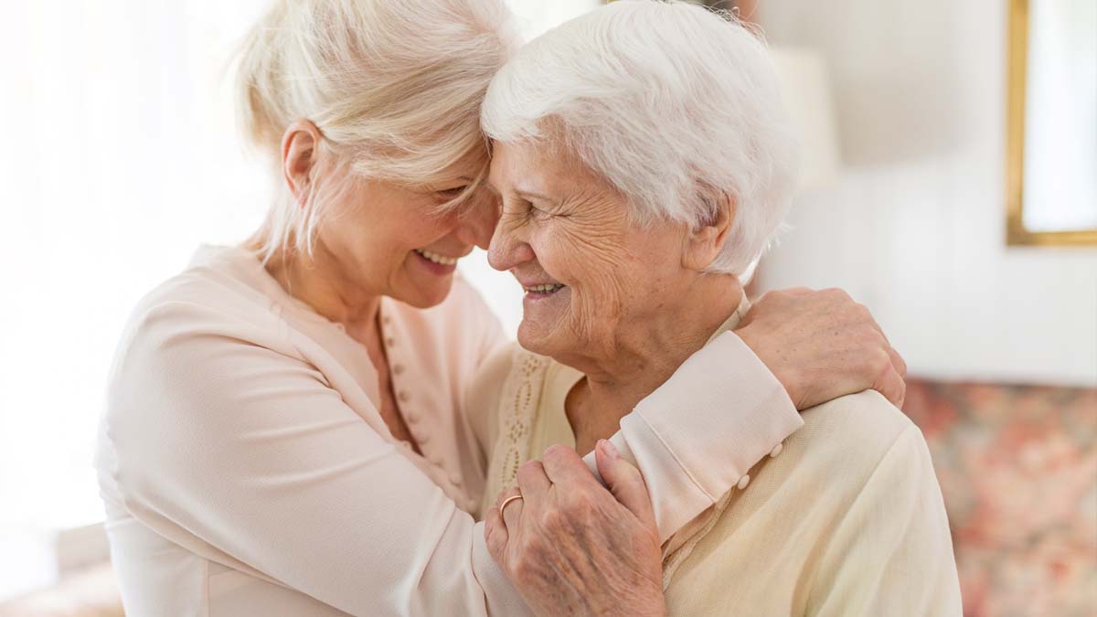 Photo of two women embracing