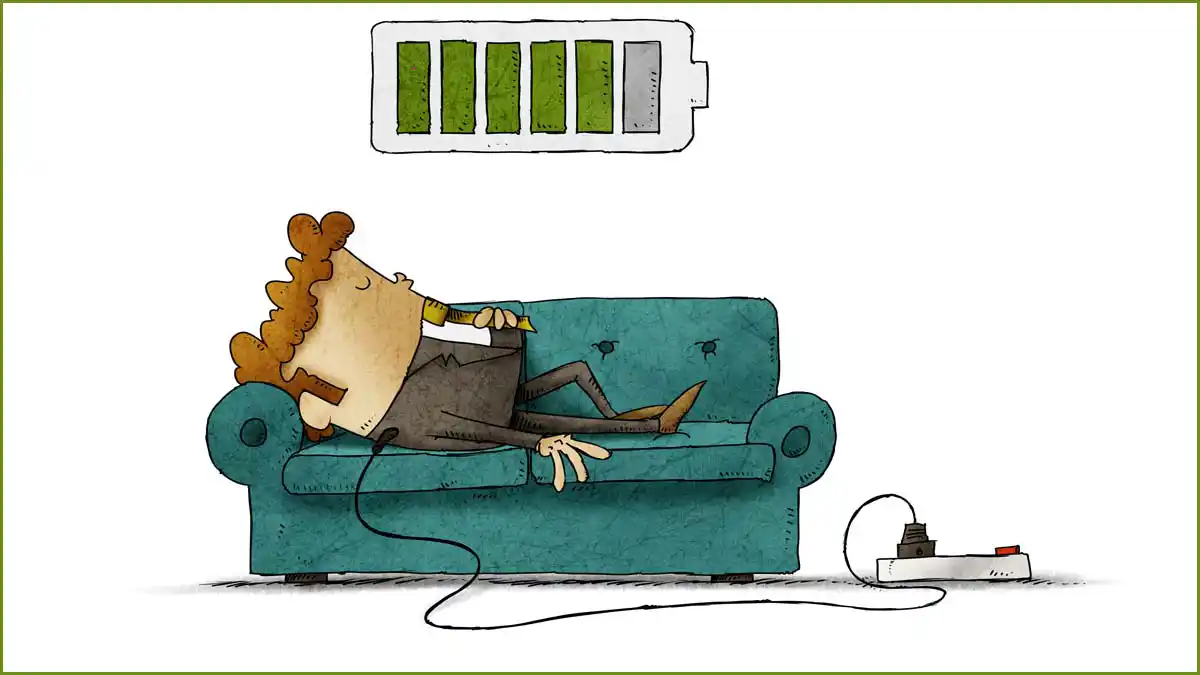 Illustration of a man taking a power nap