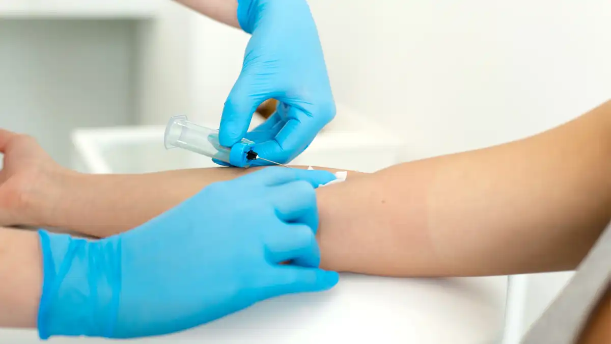 A patient getting blood drawn