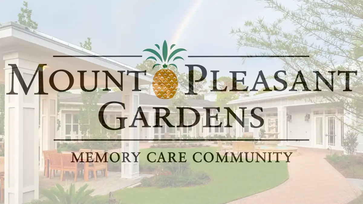 Mount Pleasant Gardens logo with community photo background