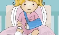 Graphic of a child with a sling on her arm