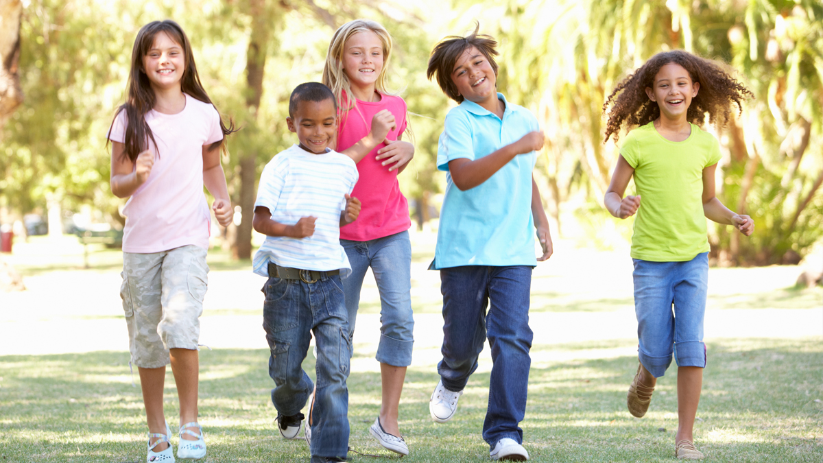 Kids running outdoors