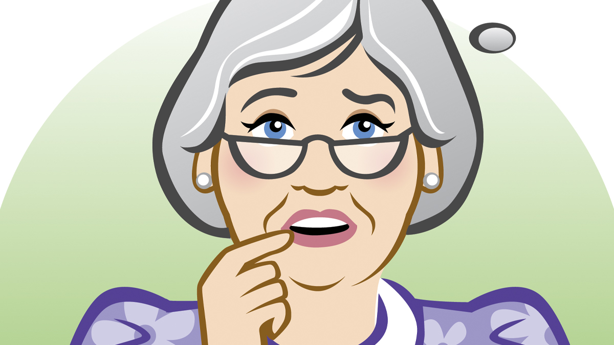 Graphic of an older woman