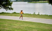 Woman running outdoors