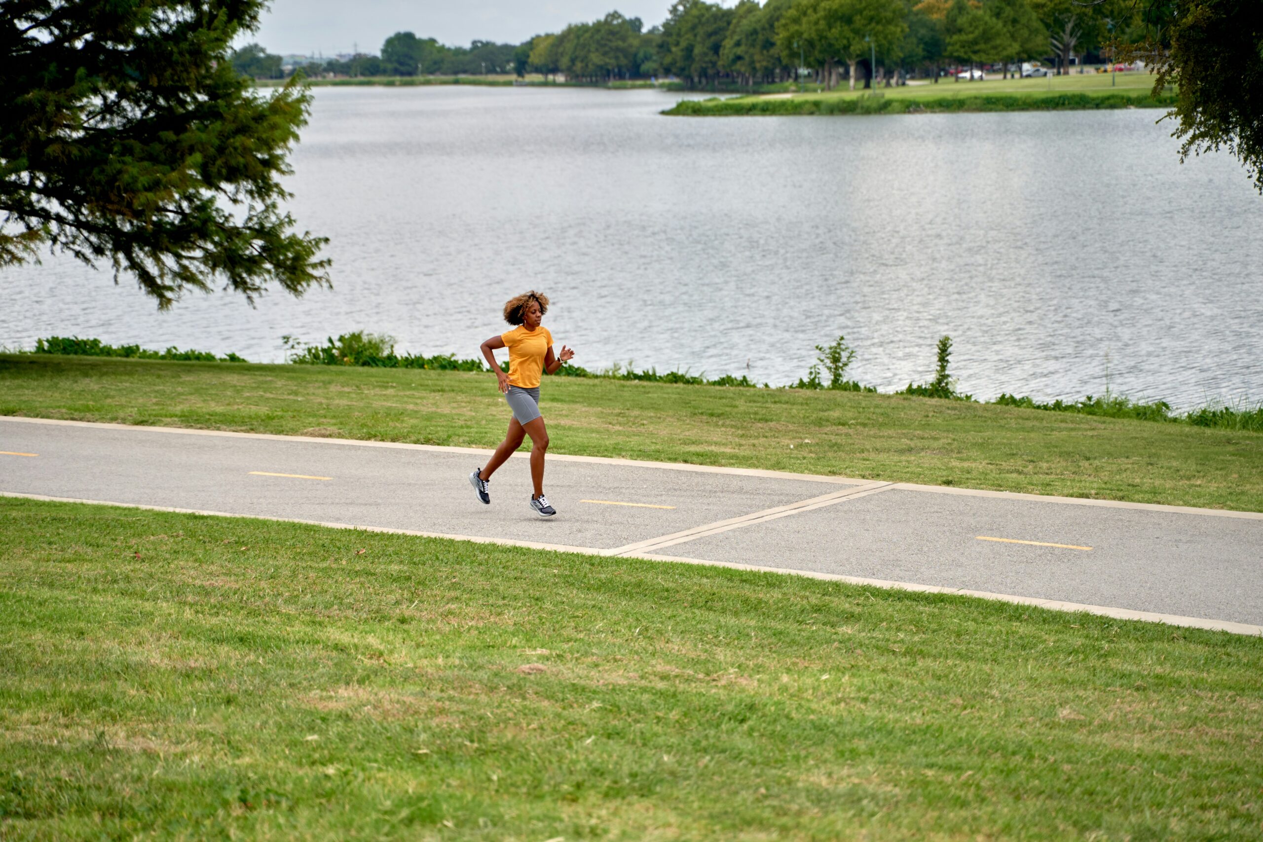 Woman running outdoors